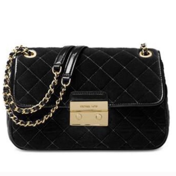 Michael Kors Handbags - Michael Kors Velvet Large Sloane Quilted Bag